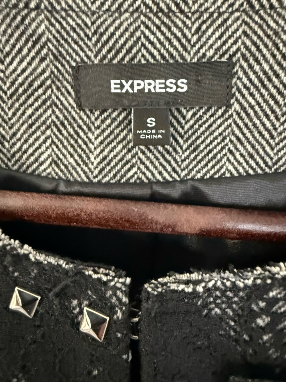 Express Lace Embellished Cropped Jacket | Black Evening Industrial | Size Small - Picture 3 of 16